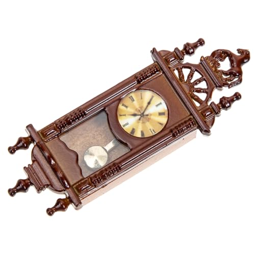 ibasenice Miniatur-Vintage-Römische Uhr Puppenmöbel für Puppenhaus Mini-Uhren kinderzimmer Uhr für Puppenhausmöbel Miniatur Puppenhausspielzeug Metall Brown von ibasenice