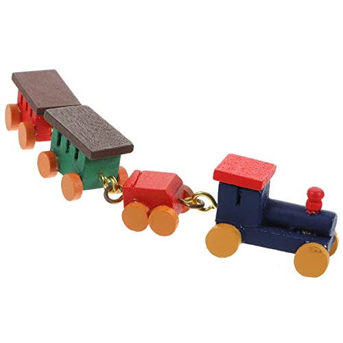 ibasenice Miniatur-Eisenbahn-spielzeugset Puppenhaus-eisenbahnmodell Mini-Eisenbahn Aus Holz Traditionelles Mini-Eisenbahn-Spielzeug Kreatives Dekoratives Spielzeug von ibasenice
