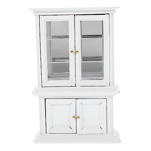 ibasenice Miniaturen Häuser Kleinkinder Puppenhaus-Bausatz Miniaturszene deko für kinderf New yea Miniatur Vitrine aus Holz Miniatur-Holzschrank Glas Weiß ibasenice Miniaturen Häuser Kleinkinder Puppenhaus-Bausatz Miniaturszene deko für kinderf New yea Miniatur Vitrine aus Holz Miniatur-Holzschrank Glas Weiß von ibasenice