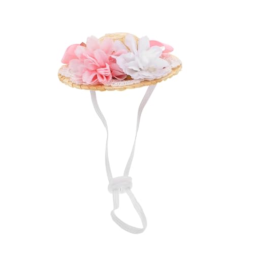 ibasenice Miniaturhut für Puppen Sommerlicher Dekorationshut mit Blumenbogen Durchmesser Perfektes Puppenzubehör für Kreative Spielstunden von ibasenice