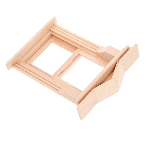 ibasenice Miniaturtüren Und -Fenster Puppenstubenmöbel Winziger Fensterrahmen Puppenhaus DIY Leeres Fenster Aufbewahrung Von Kinderspielzeug Feenhausfenster Mini- Hölzern von ibasenice