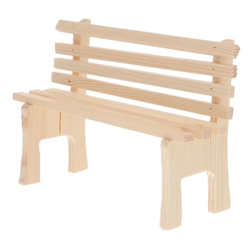 ibasenice Minibank Nachttisch Puppenstubenmöbel Parkbank winziges Häuser Miniaturen für kinderspielzeug stylingbã¼rsten Modell Einer Puppenstubenbank Miniatur-Bank Holz von ibasenice