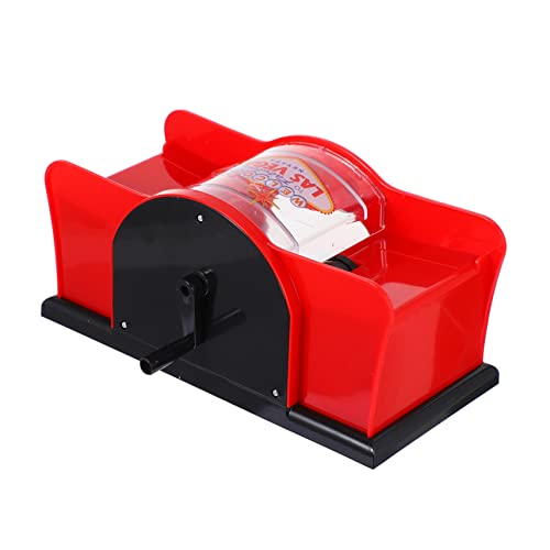 ibasenice Mischer manuelle Kartenmischmaschine Uhrmacher automatischer Schürhaken Kleiner Schürhaken Gerät Karten Halter Card Holder Brückenkarten mischen Pokerkarten mischen Plastik rot von ibasenice
