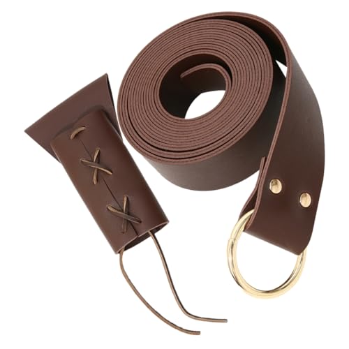 ibasenice Mittelalterlicher PU Schwerthalter Gürtel Verstellbarer Retro Schwertfrosch Robustes Kostümzubehör für Cosplay Bühne Halloween Geeignet für Langschwerter und Piratensäbel von ibasenice