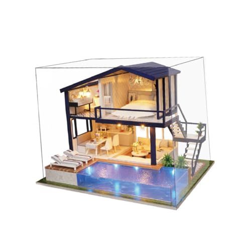 ibasenice Modelle Miniaturhaus Hausmodell DIY- hölzern Geburtstagsgeschenk Bambus von ibasenice