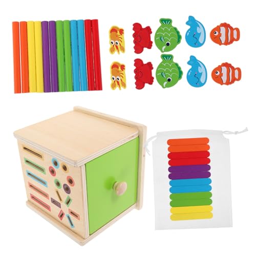 ibasenice Montessori Holz Farb Formen-sortierspielzeug für Ab Jahren Lernspiel zur Farberkennung Hand-Auge-koordination und Kognitiver Pädagogisches Holzpuzzle von ibasenice