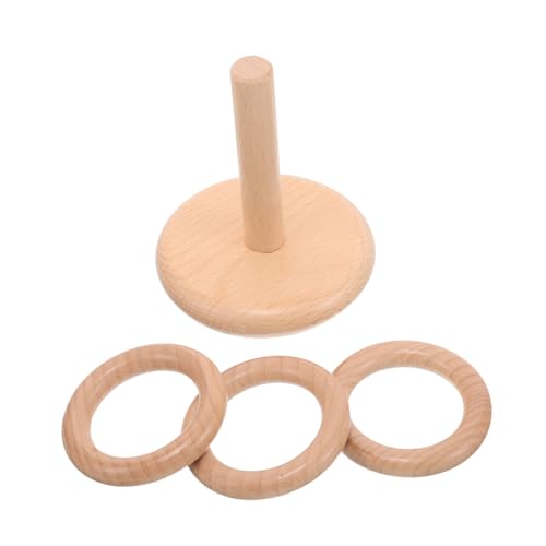 ibasenice Montessori Holz Ringwurfspiel aus Buchenholz Langlebig und Sicher Tragbar für Indoor und Outdoor Sensorisch Förderndes Stapelspielzeug für Junge Mädchen Jahre für Familie und von ibasenice