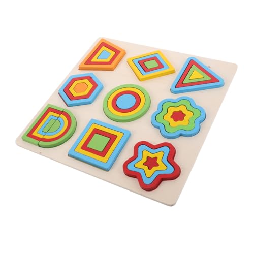 ibasenice Montessori Holzform-Puzzle für Kleinkinder Geometrisches Sortierspielzeug aus Sicherem Holz Fördert Form Farberkennung Vielseitig für Vorschule und Gruppenaktivitäten von ibasenice