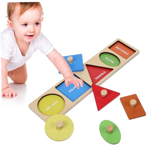 ibasenice Montessori Holzspielzeug Peg Puzzle mit Lochformen Bunte Geometrische Formen Steckspiel für Kleinkinder zur Hand Auge Koordination und Frühkindlichen ibasenice Montessori Holzspielzeug Peg Puzzle mit Lochformen Bunte Geometrische Formen Steckspiel für Kleinkinder zur Hand Auge Koordination und Frühkindlichen von ibasenice