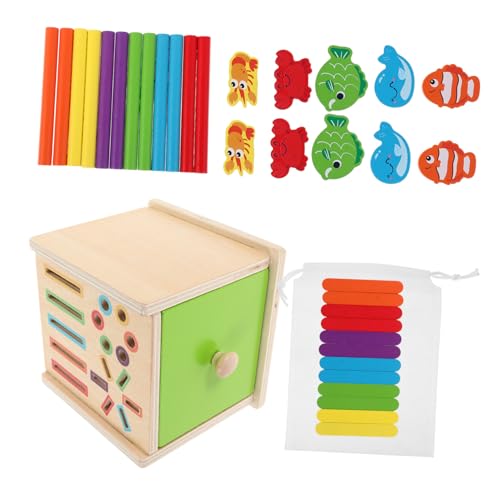 ibasenice Montessori Holzspielzeug für Kleinkinder Farb Formklassifikation Lernspiel Motorische Visuelle Stimulation Pädagogisches Puzzle für Ab Jahren von ibasenice