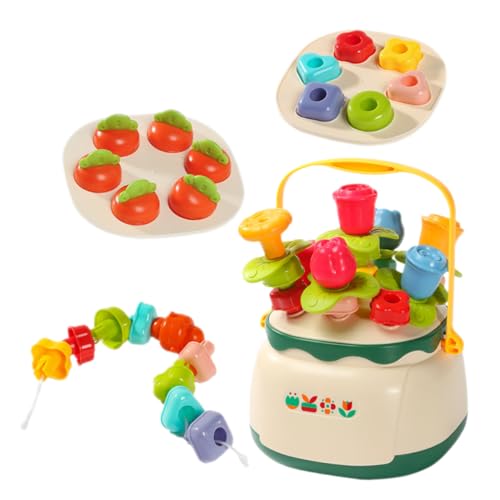 ibasenice Montessori Lernspielzeug für Teiliges Farbsortierendes Steckspiel mit Holzstäbchen Fördert Feinmotorik Konzentration und Logisches Sicheres Pädagogisches für Kleinkinder von ibasenice