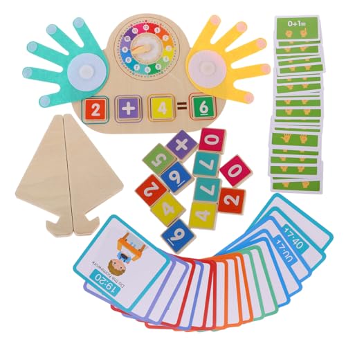 ibasenice Montessori Zählspielzeug für Kleinkinder Buntes Fingerzählspiel mit Tiermotiven Mathematisches Lernspielzeug Addition Subtraktion und Farberkennung Frühpädagogisches Holzspielzeug von ibasenice