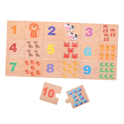 ibasenice Montessori Zahlenpuzzle Holzspielzeug Frühe Mathematik Lernspiel für Jahre Kognitive Zahlenerkennung und Feinmotorik Tragbares Lernspielzeug für Vorschulkinder von ibasenice