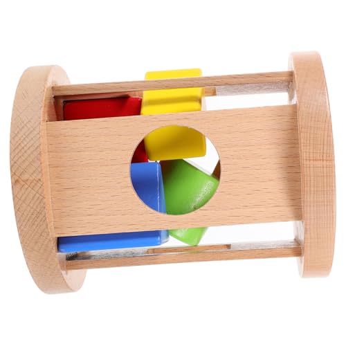 ibasenice Motorikspielzeug aus Holz Montessori Formensortierer mit Buntem Rolltrommel Design Fördert Feinmotorik und Farberkennung Langlebiges Lernspielzeug für Kleinkinder und Junge Mädchen von ibasenice