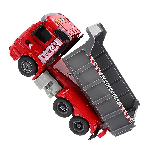 ibasenice Musik Licht Baustellenfahrzeug Inertial Muldenkipper Baufahrzeug Modell Rotes Dump Truck Toy für Vorschulkinder Kreative von ibasenice