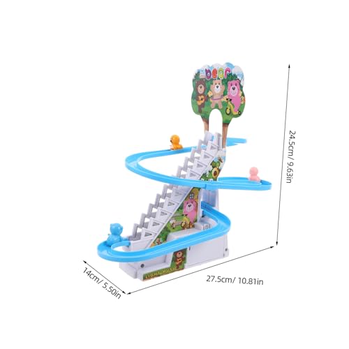 ibasenice Musikalisches Elektrisches Bär-kletterspiel mit Led-lichtern Tragbares Indoor-spielset für Kleinkinder Automatische Treppensteigfunktion Interaktiver Musik Lichtspaß für Jungen und von ibasenice