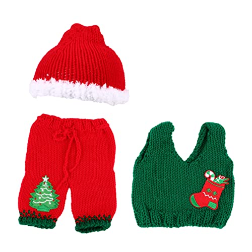 ibasenice Neugeborenen Fotografie Kostüm Set Gestrickt Hautfreundlich Weihnachtsfoto Outfit Geeignet für Monat Tage Unisex Party und Geburtstags Requisiten Liebevolle Babykleidung von ibasenice