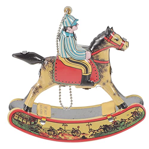 ibasenice Nostalgisches Blechspielzeug Ornament Schaukelpferd Wind Up Retro Sammlerstück für Wohn und Geschäftsräume Dekorativ Detailreich Langlebig Vintage Design von ibasenice