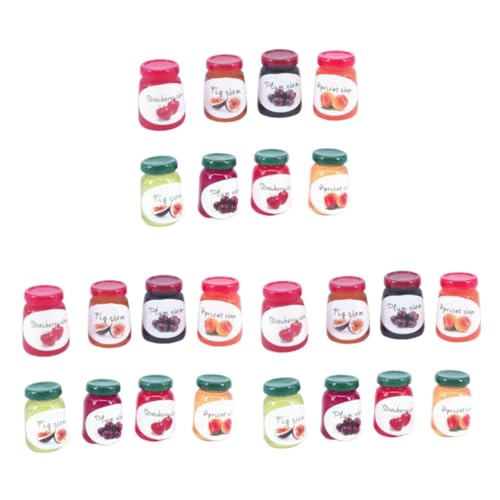 ibasenice Obstdekor 3 Stück 8 Miniaturvorräte Marmeladenglas Miniatur Mini-küchenzubehör Miniatur-weinflasche Mini Marmelade Flaschenverzierung Aus Harz Spielzeuge Ornamente Essen Spielen von ibasenice