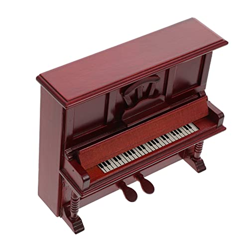 ibasenice Miniatur Holz Klavier Modell Dollhouse Dekoration Realistische Nachbildung Vintage Design Für Puppenhaus Zubehör Und Sammler von ibasenice