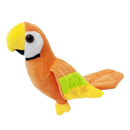 ibasenice Papagei Puppe Simulation Papageienspielzeug Plüschspielzeugpuppe in Papageienform Flauschiges Papageienspielzeug Papagei Puppe in Tierform Pp Baumwolle Orange von ibasenice