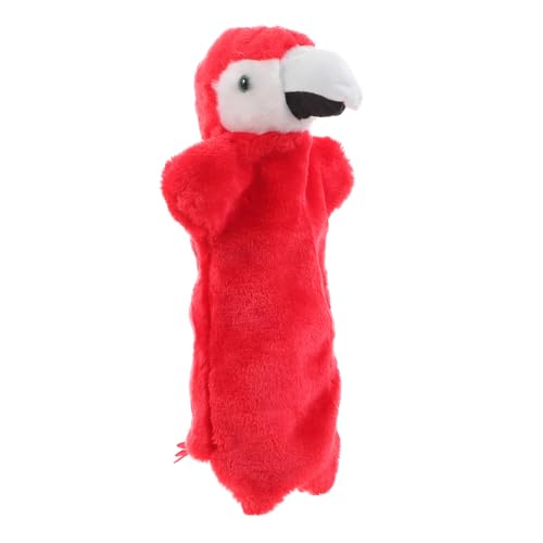 ibasenice Papageienpuppe Marionette Puppen Einhorn Welpe Hund Pfote Frosch Knuddelig Ratte Kostüm Rollenspiel Handpuppe Puppe Cartoon-handpuppe Papagei Handpuppe Plüsch Rot von ibasenice