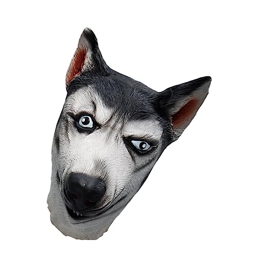 ibasenice Party-Maske halloween costume halloween kleidung halloween masks fasching accessoires faschingsaccessoires Tierische Hundemaske Hundekostüm Kopfmaske Hundekopfmaske Emulsion Black von ibasenice