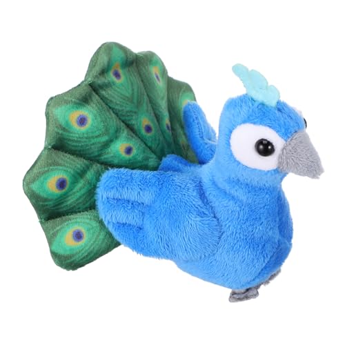 ibasenice Pfauentierpuppe Lustige Fingerpuppen Vogel Handpuppe Handpuppentier Familie Fingerpuppen Handfingerpuppen Fingerpuppen Für Kleinkinder Tier-fingerpuppenspielzeug Blue Plüsch von ibasenice