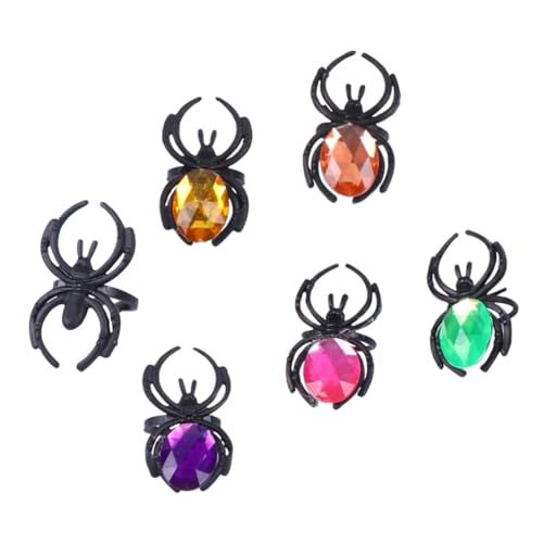 ibasenice Plastik Halloween Spinnenring Teilig Bunte Öffnung Langlebig und Sicher Lustige Spinnendeko für Party und Kostüm für Halloween und Persönlichkeit von ibasenice