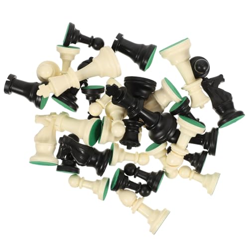 ibasenice Plastik Schachfiguren Ersatzset International Schachspiel Zubehör PP Material Langlebig Leicht Tragbar Geeignet für Schachbrett Spieler Erwachsene von ibasenice