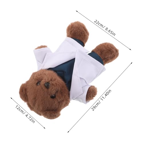 ibasenice Plüsch Arztbär mit Weißem Kittel Kuscheltier Arztpuppe für Medizinstudenten Geburtstagsgeschenk Pflege Krankenpflegeschüler Kleines Leichtes Kuscheltier für Klinik und Schule von ibasenice
