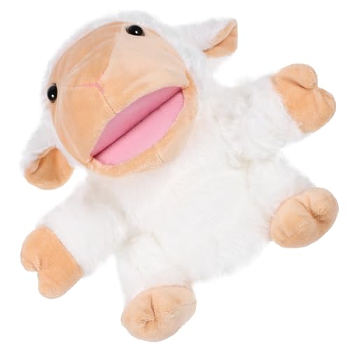 ibasenice Plüsch Handpuppe Schaf Weiches Tierhandpuppe für Interaktives Rollenspiel Kuscheliges Stofftier für Geschichten Erzählen und Eltern Junge Mädchen Kommunikation von ibasenice