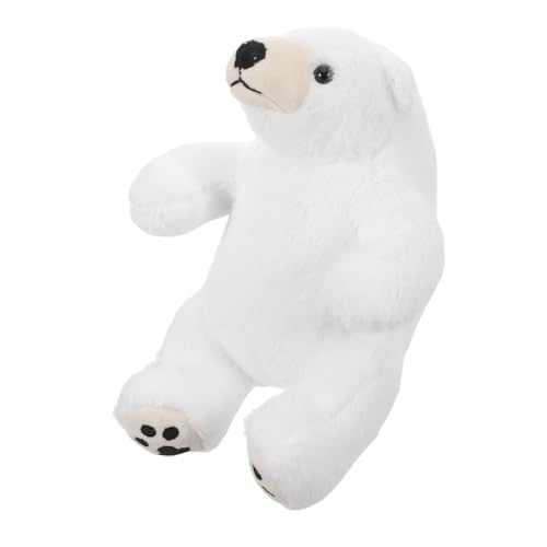 ibasenice Plüsch Kuschelpuppe Plüschkissen Eisbär Stoffpuppe Eisbär Kawaii Plüschtiere Dekoration Weicher Tierbär Weiß von ibasenice