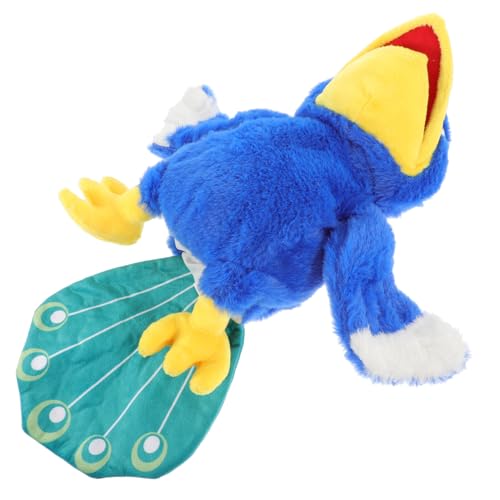 ibasenice Plüsch Pfau Handpuppe aus Weichem Material Interaktives Kinderspielzeug mit Beweglichem Mund Waschbare Handpuppe für Kindergeburtstag und Frühe von ibasenice
