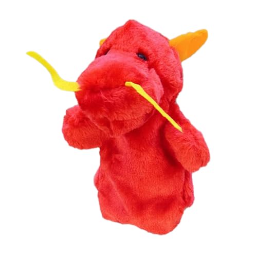 ibasenice Plüsch-handpuppe Drache Handpuppe Aus Stoff Mit Tiermotiv Emuliertes Tierspielzeug Rollenspiel Handpuppe Tierisches Plüschtier Puppen Lernspielzeug Tierpuppe Drachen Handpuppe Rot von ibasenice
