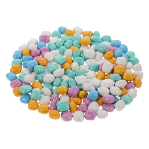 ibasenice Polierte Bunte Kieselsteine für Indoor Sandspielzeug Realistische Flusskiesel Lebendige Farben Sicher für Aquarium Pflanzendekoration Kreatives Spielset von ibasenice