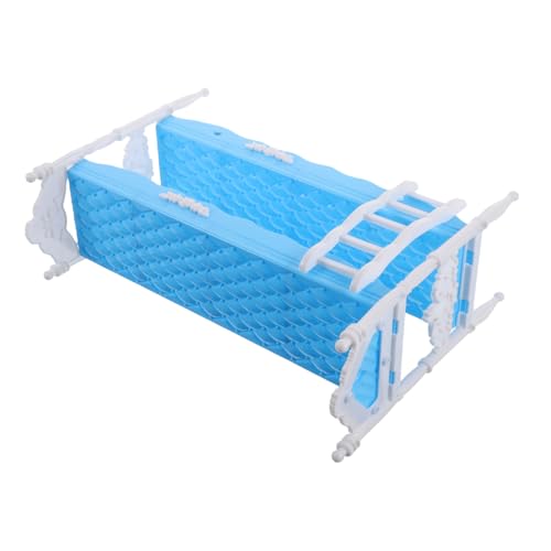 ibasenice Prinzessin Puppenbett Puppenhausbett Puppenbetten Minibett Mini-puppenmöbel Puppenhauszubehör Bett Puppenzubehör Puppenhausmöbel Puppenstubenbetten Puppenmöbel Bett Plastik Blue von ibasenice