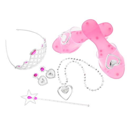 ibasenice Prinzessin -anzugsspielzeug Für Mädchen Prinzessin Krone Schmuck Anziehen Schmuck Verkleiden Sich Accessoires Rosa Plastik von ibasenice