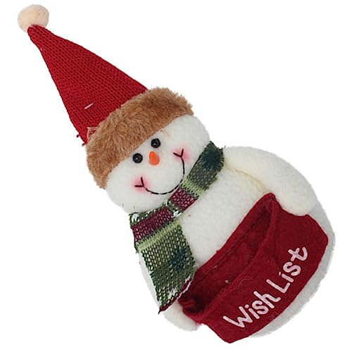 ibasenice Puppe Weihnachtskalender Taschen Kleine Weihnachtstüten Weihnachten Plüsch Animiert Figur Tochter Mädchen Schneemann-anhänger Wohnkultur Polyester Weiß von ibasenice