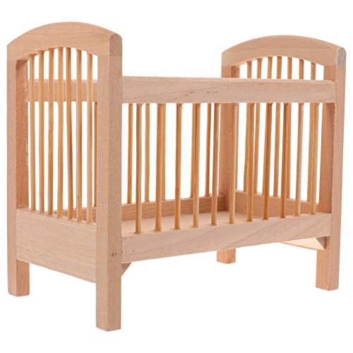 ibasenice Mini-Spielzeug Miniatur-bettmöbel-Set Aus Holz Mini-hausschmuck Im Maßstab 112 Kinderspielzeug Krippenmodell von ibasenice