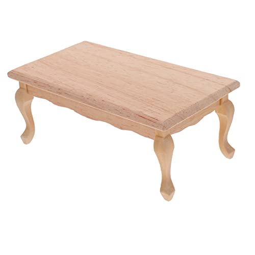 ibasenice Puppenhaus Dekoration Winzige Häuser Kleines Couchtisch Retro Kleiner Couchtisch Kleines Winzige Häuser Esszimmer Tisch Puppenhaus Möbel Holz von ibasenice