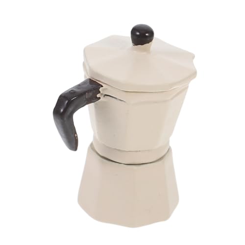 ibasenice Puppenhaus Kaffeekanne Puppenhaus Zubehör Miniatur Küchenzubehör Puppenhaus Ornament Puppenhaus Zubehör Miniatur Kaffeeladen Zubehör Kleine Kaffeekanne Legierung Beige von ibasenice