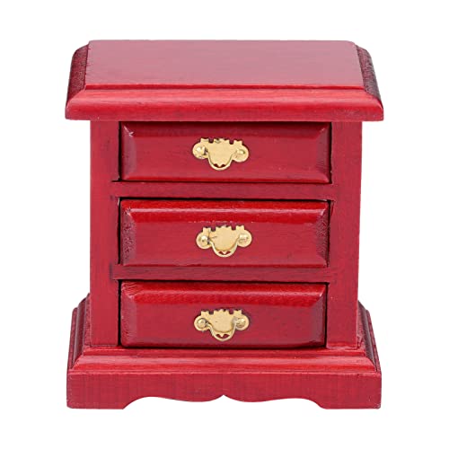 ibasenice Puppenhaus Kommode Kleine Kommode Minischrank Für Schlafzimmer Miniatur Schrank Puppenhausständer Zubehör Für Minipuppen Figuren Dekorationen Puppenhauszubehör Birke von ibasenice