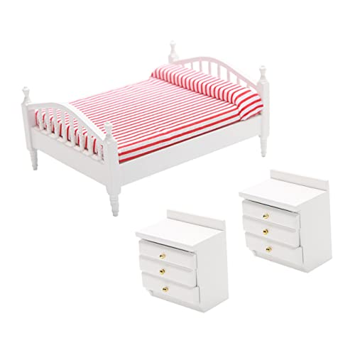 ibasenice Puppenhaus Miniatur Doppelbett Nachttischen Tragenresistentes Kinderspielzeug Für Kreative Rollenspiele ibasenice Puppenhaus Miniatur Doppelbett Nachttischen Tragenresistentes Kinderspielzeug Für Kreative Rollenspiele von ibasenice