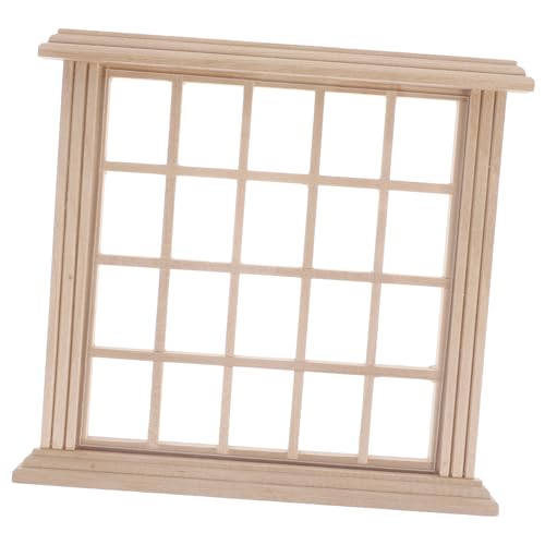ibasenice Puppenhaus-Modell Kleines Hausdekor Puppenhausverzierung Rollenspielfenster Puppenhausdekor Winziges Fensterrahmendekor Mikrolandschaftsmodelle Fensterrahmen Puppenhaus Holz von ibasenice