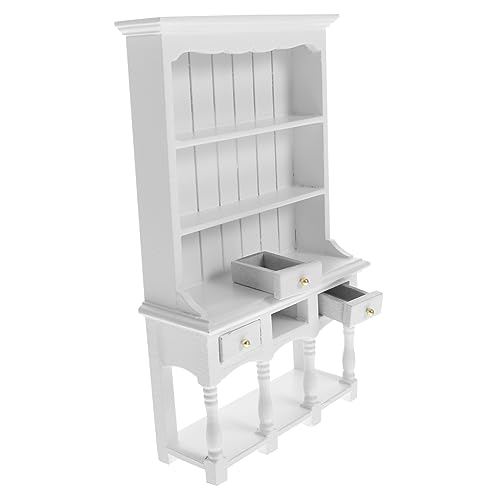 ibasenice Miniatur-vitrine Modell Weiß Mini-möbel Für Puppenhaus Mini Holzschrank Spielzeug von ibasenice