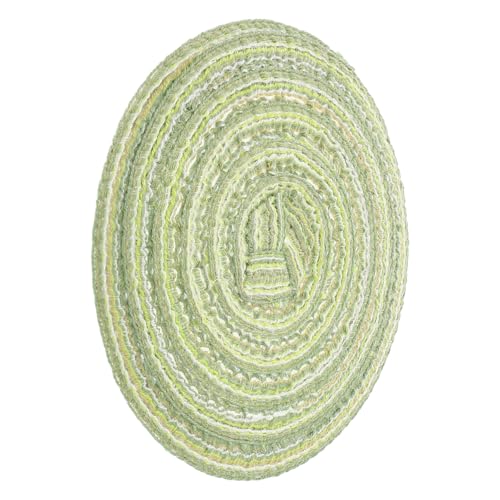 ibasenice Puppenhaus Teppich bodenmatte Kleiner Teppich Handgefertigter Teppich Dekorative Teppiche mini Teppich Mini -Hausteppich kleines Hauszubehör Puppenhausmatte Stoff Green von ibasenice