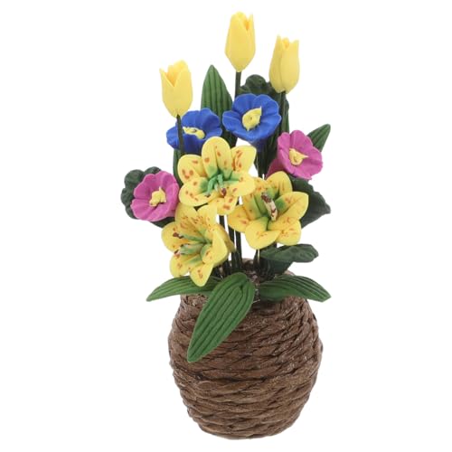 ibasenice Puppenhaus-pflanzendekor Miniatur-Bonsai-Modell Künstliches Blumenornament Für Topfpflanzen Realistische Blumenmodelle von ibasenice