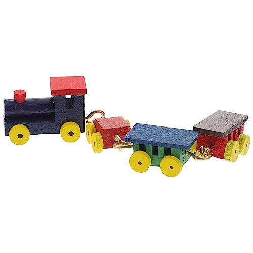 ibasenice Puppenhaus-Zug holzspielzeug für puppenstubenmöbel spielzeugzug mädchen holzzug Zug Ornament Mini-Kinderzug Cartoon-Zug-Schmuck von ibasenice