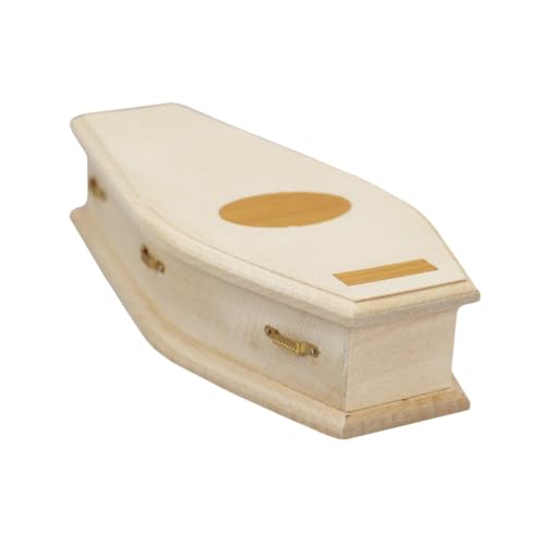 ibasenice Puppenhausdekoration Halloween-sargdekor Winziger Sarg Miniaturhausverzierung Mini-sarg Aufbewahrungsbehälter Für Babynahrung Puppenhausmöbel Kleines Sargmodell Puppenmöbel Holz von ibasenice